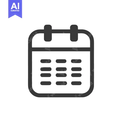 Premium design asset: Simple Calendar Icon: Black Outline on White Background, Schedule Remi