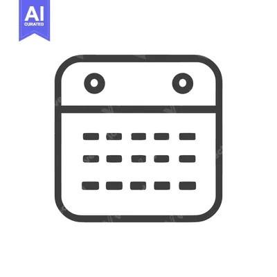 Aset desain premium: Minimalist Calendar Icon: Dark Gray Outline on White Background