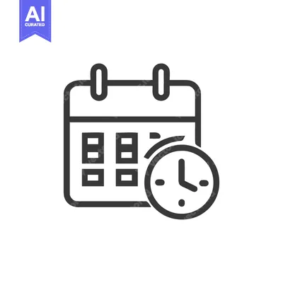Aset desain premium: Calendar and Clock Icon: Appointment Scheduling, Time Management Symbo