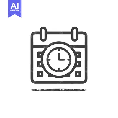 Aset desain premium: Calendar with Clock Icon: Schedule, Deadline, and Time Management Conc