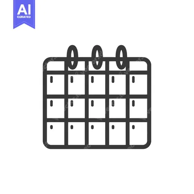 Aset premium populer: Calendar icon with three rings at the top