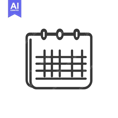 Premium design asset: A simple black and white graphic illustration of a calendar symbol