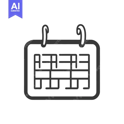Premium design asset: A minimalist illustration of a calendar featuring dates and scheduling