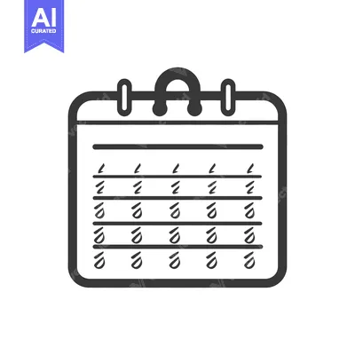 Premium design asset: A simple black and white image of a calendar icon