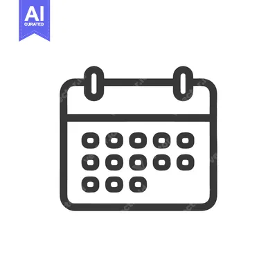 Aset desain premium: Minimalist Calendar Icon: Dark Gray Outline on White Background