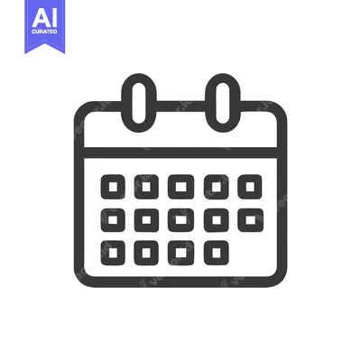 Aset desain premium: Minimalist Calendar Icon: Schedule, Date, and Time Management Symbol