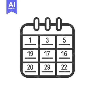 Aset desain premium: A simple line drawing illustrating a calendar with dates