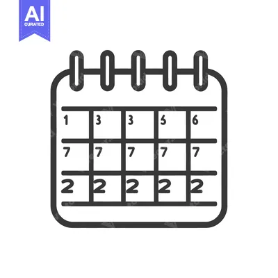 Premium design asset: The detailed illustration depicts a calendar showing days and dates gr