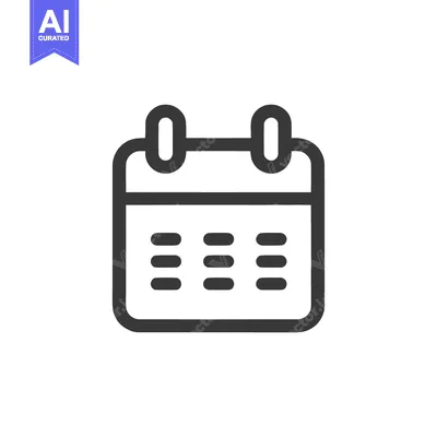 Aset premium populer: Minimalist Calendar Icon: Black Outline on White Background, Event Rem