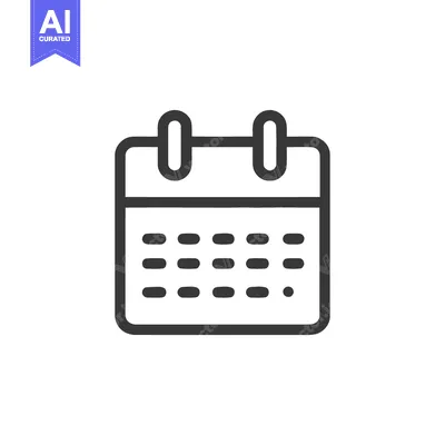 Premium design asset: Minimalist Calendar Icon with Rounded Edges and Bold Outline on White