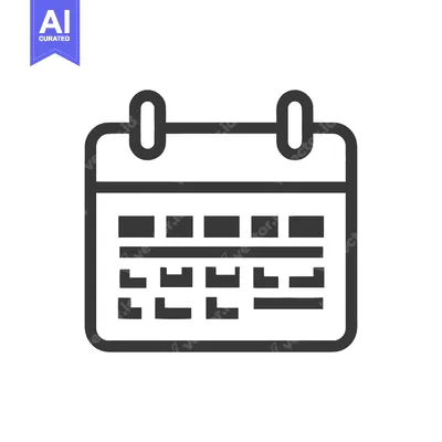 Premium design asset: Minimalist Calendar Icon: Simple Black Outline on White Background
