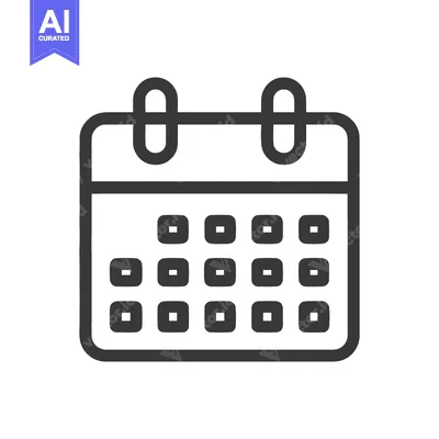 Premium design asset: Minimalist Calendar Icon: Dark Gray Outline on White Background, Event
