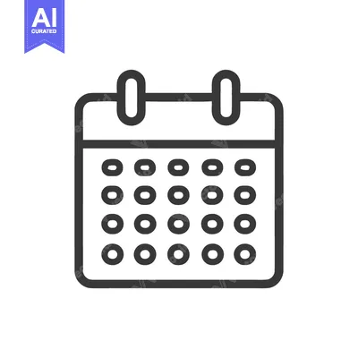 Popular premium asset: Minimalist Calendar Icon: Black Outline on White Background, Schedule