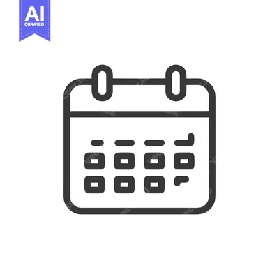 Aset premium populer: Minimalist Calendar Icon with Rounded Corners and Marked Date