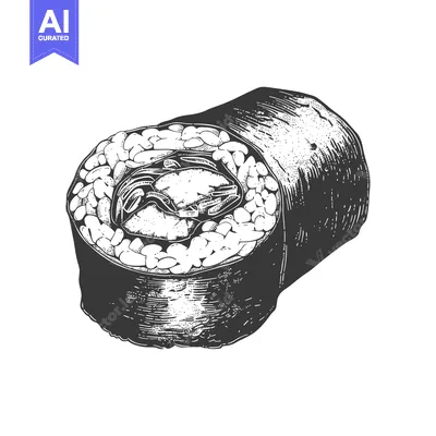 A Single Piece of Delicious Sushi Roll