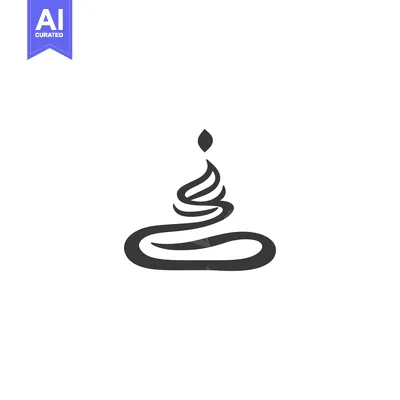Aset desain premium: A Simple Abstract Illustration Depicting a Lit Decorative Candle