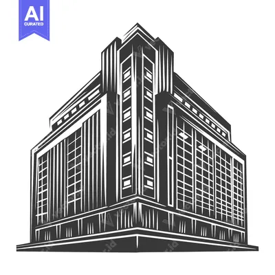 Aset desain premium: Modern Building Architectural Design Illustration