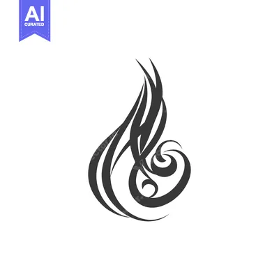 Aset premium populer: Abstract black tribal art design against a white background
