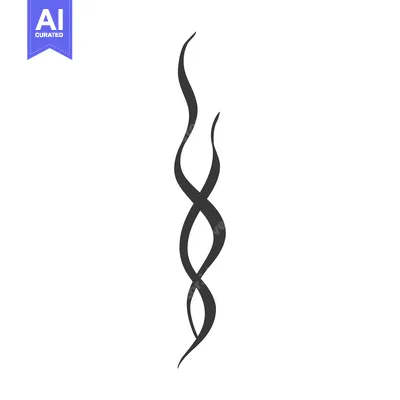 Aset premium populer: A stylized illustration depicts a dark flowing and winding design