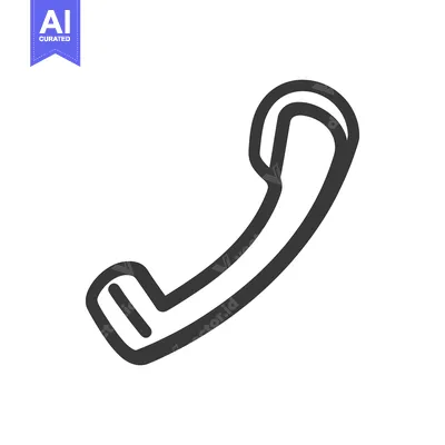 Aset premium populer: A simple black and white outline of a telephone receiver