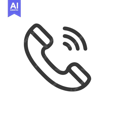 Aset desain premium: Ringing Phone Icon: Bold Outline, Communication Symbol on White Backgr