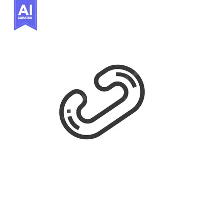 Premium design asset: Minimalist French Curve Icon: Sleek Black Line Art on White Background