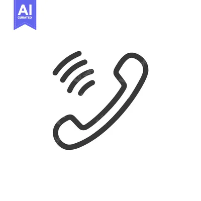 Aset desain premium: Ringing Phone Icon: Bold Outline on White Background, Communication Sy