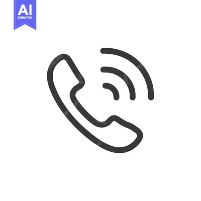 Aset premium populer: Ringing Phone Icon: Bold Outline, Communication Symbol on White Backgr