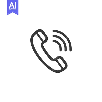 Aset premium populer: Ringing Phone Icon: Bold Outline Design on White Background