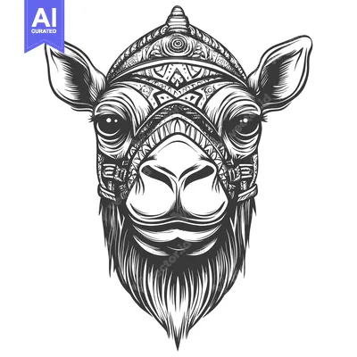 Aset premium populer: Camel Head with Ornamental Headwear
