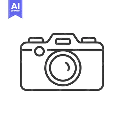 Aset premium populer: Minimalist Camera Icon: Clean Line Art for Photography Concepts