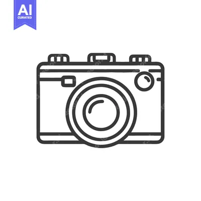 Aset premium populer: Minimalist Camera Icon: Clean Line Art for Photography Concepts