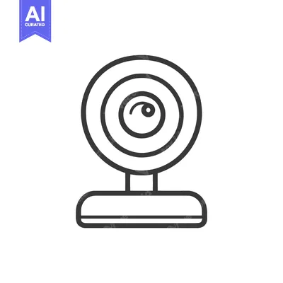 Premium design asset: Minimalist Webcam Icon: Clean Line Art for Digital Communication