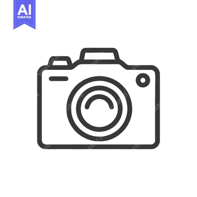 Aset desain premium: Minimalist Camera Icon: Sleek Line Art Photography Symbol