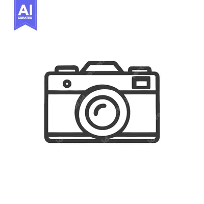 Aset premium populer: Minimalist Camera Icon: Clean Line Art for Photography Concepts