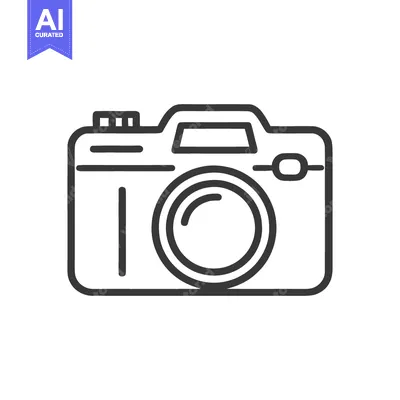 Aset premium populer: Minimalist Camera Icon: Clean Line Art for Photography Concepts