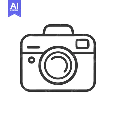 Aset premium populer: Minimalist Camera Icon: Clean Line Art for Photography Concepts