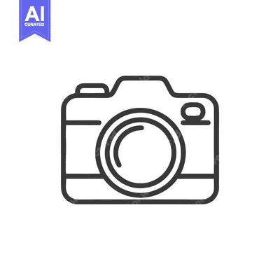 Aset desain premium: Minimalist Camera Icon: Sleek Line Art for Photography Concepts
