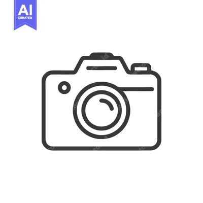 Aset premium populer: Minimalist Camera Icon: Clean Line Art for Photography Concepts