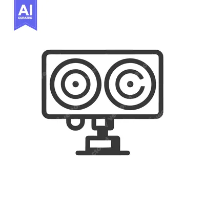 Aset premium populer: Minimalist Icon of Speed Camera with Dual Lenses and Sturdy Base