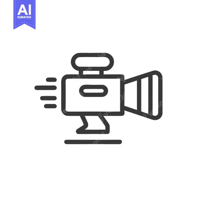 Aset desain premium: Vintage Camera Icon: Classic Film Production Symbol in Bold Outline St