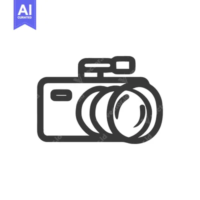 Aset premium populer: Minimalist Camera Icon with Flash and Lens Detail, Photography Symbol