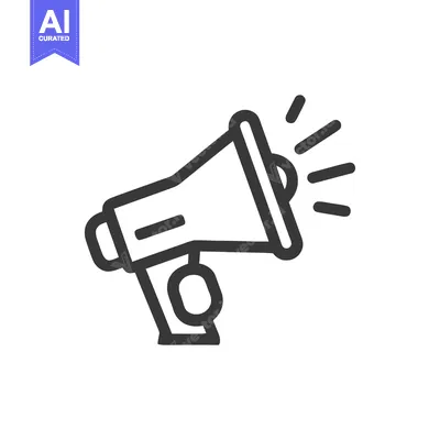 Aset premium populer: Bold Line Art: Megaphone Icon for Announcement and Communication