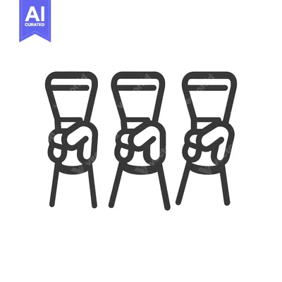 Aset desain premium: Three clenched fists holding objects in a repetitive design