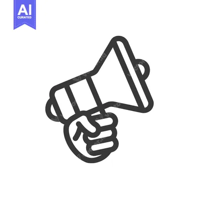 Popular premium asset: A hand holding a megaphone with a simple black outline