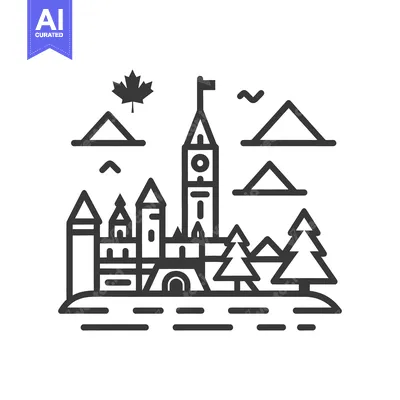 Aset premium populer: A stylized illustration depicting a city skyline and natural elements