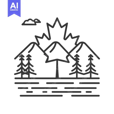 Aset desain premium: A minimalist black and white image of landscape scenery