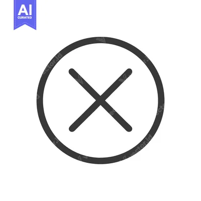 Aset desain premium: Cancel Icon Line Art Icon  1857