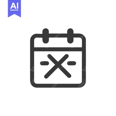 Popular premium asset: Canceled Date: Minimalist Calendar Icon with Cross Symbol on White Bac
