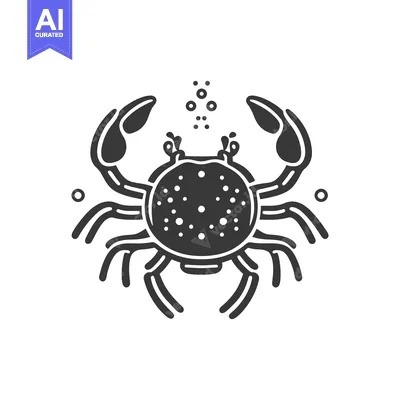 Premium design asset: A simple illustration featuring a crab with symmetrical body parts